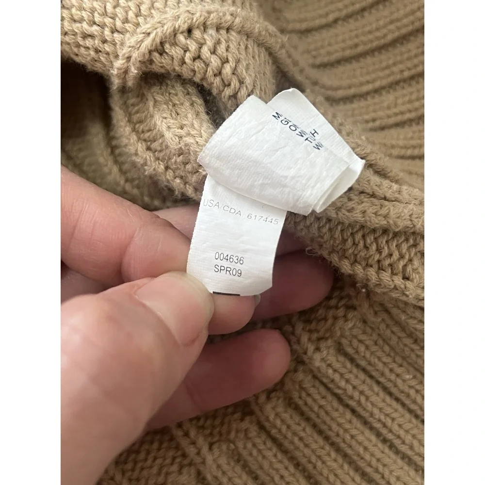 100% Cotton Vintage GAP Tan Ribbed Half Zip‎ Sweater Mens L Warm 1/4 Zip Neutral